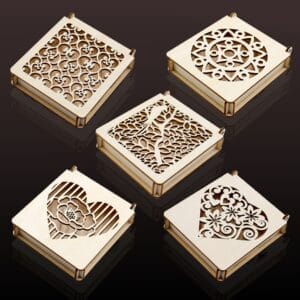 Custom Carved Wooden Box: Laser-cut carved wooden boxes with unique designs, wholesale manufacturer