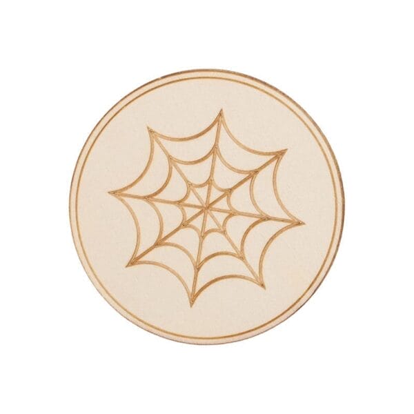 Halloween Laser Cut Wood Coaster: Spiderweb design from Wholesale Festive Drink Coasters.