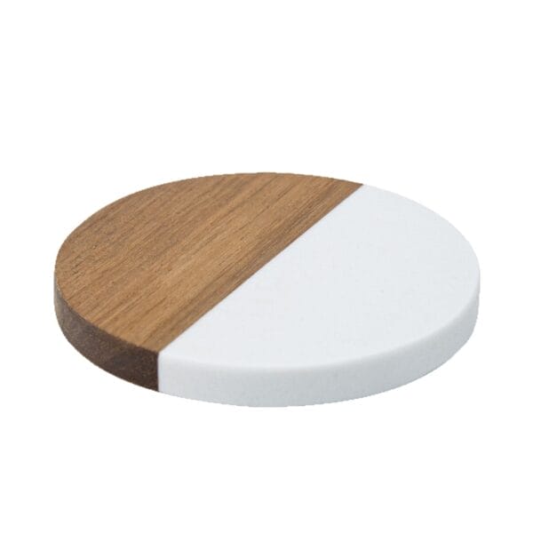 AUTO-DRAFT round coaster, half wood and half white