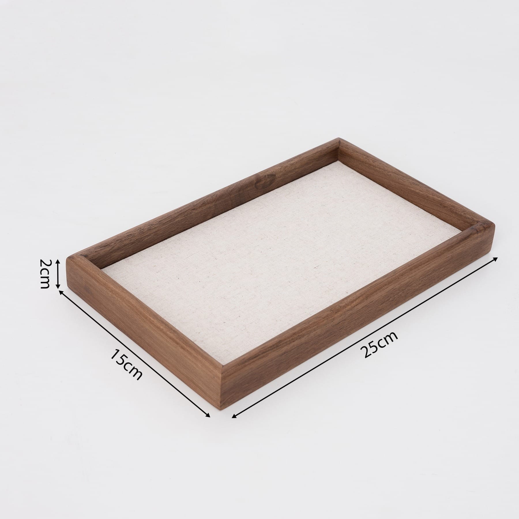 Walnut Personalised Wooden Jewellery Tray: 25x15cm boutique display & storage.