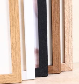 Personalized Wood Picture Frames in Multiple Sizes: Assorted colors and wood textures shown.