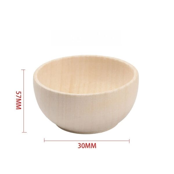 Unfinished Wooden Bowls Wholesale: Small unfinished wooden bowl with 57mm height and 30mm diameter.