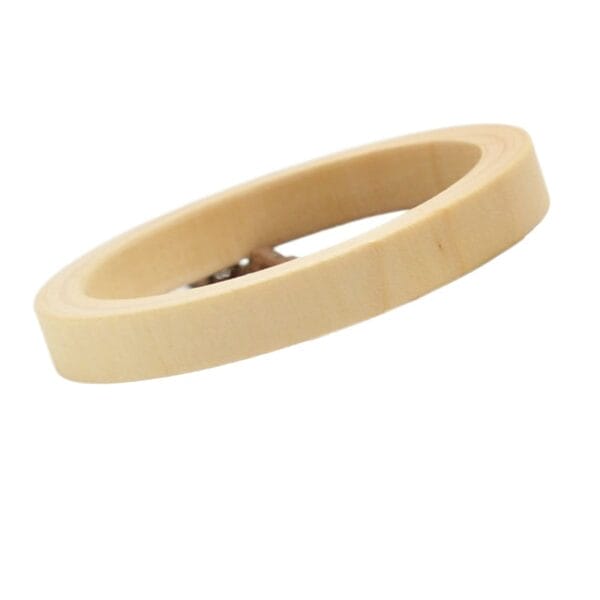 Unpainted Wooden Bangle: Raw wooden bracelet blank for DIY jewelry making.