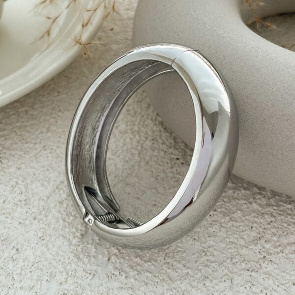 AUTO-DRAFT silver hinged bangle bracelet