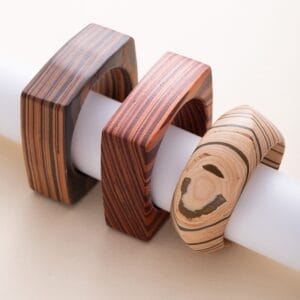 Vintage Square & Hexagon Wooden Bangles: Handcrafted styles with unique wood grain.
