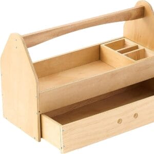 Custom Wooden Tool Box: Portable multi-functional organizer with handle, compartments, and drawer. Wooden Tool Box Manufacturers.