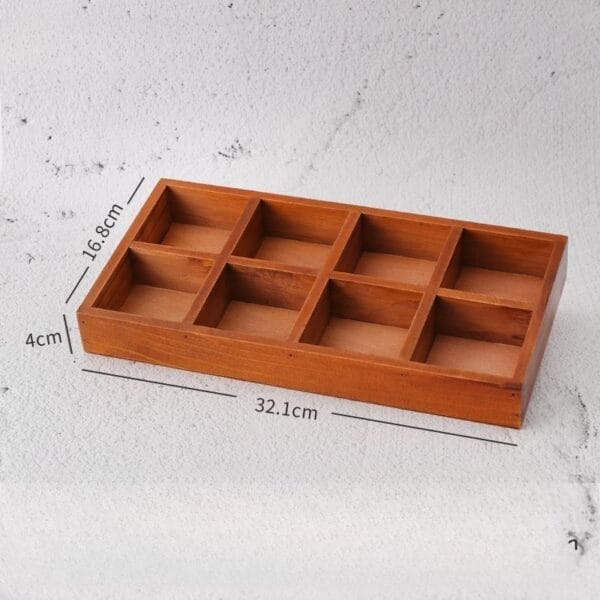 AUTO-DRAFT wooden box with eight compartments, perfect for organizing small items